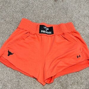 Under Armour Project Rock Women's Orange Shorts